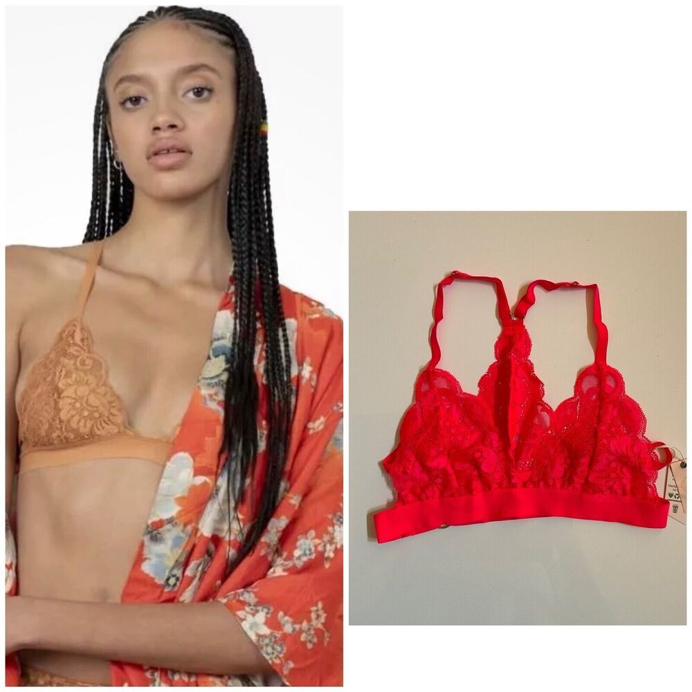 Free People HAH BraLittle Bra Lava Pink Racerback Lace SistHAH Size XS NWT